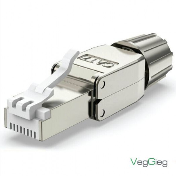 Hạt mạng cat7 veggieg V-E010 VG (bọc săt) chân mạ vàng