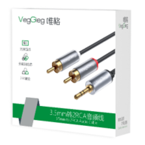 DC3.5mm to RCA* 2 Audio Cable 3m - V-A602
